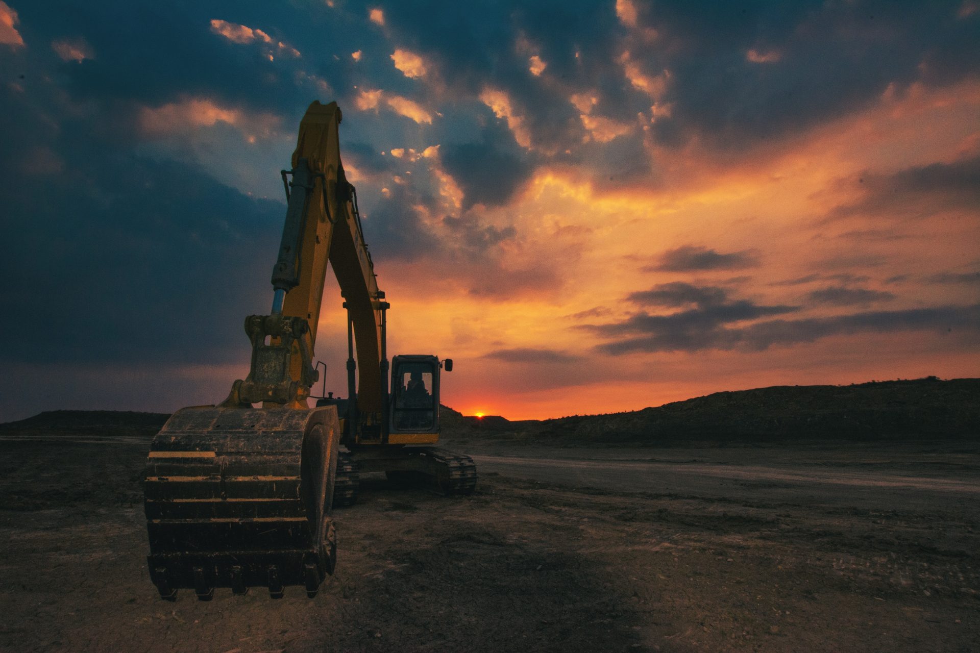 Excavadora en una operación minera